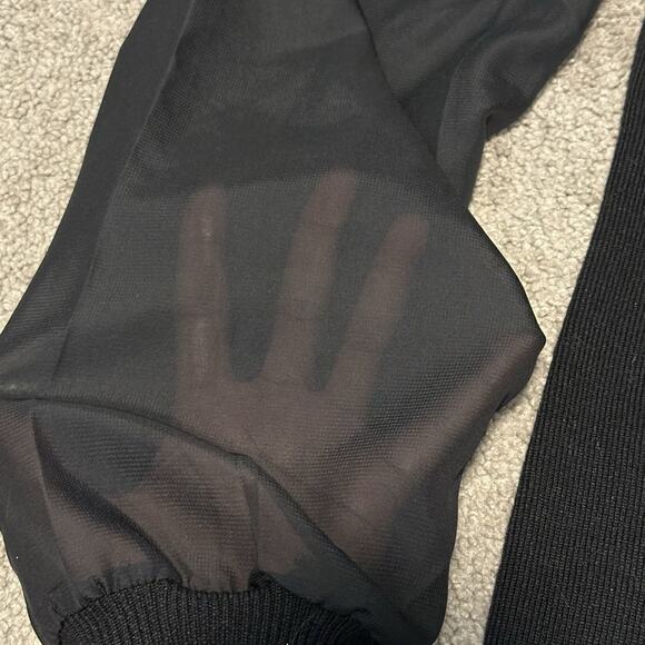 Carmen Marc Valvo S Blouse Ribbed Puff‎ Sheer Sleeve Square Neck Black NWT - Picture 5 of 11